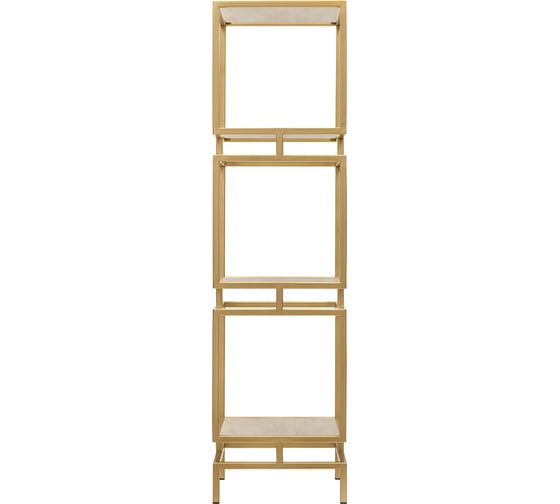 Стеллаж GreenWeen CUBIC-3, золотой каркас, полки керамика Ivory, 1505x400x400 GW-CUBIC-3-G-KI