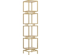 Стеллаж GreenWeen CUBIC-4, золотой каркас, полки керамика Ivory, 1965x400x400 GW-CUBIC-4-G-KI