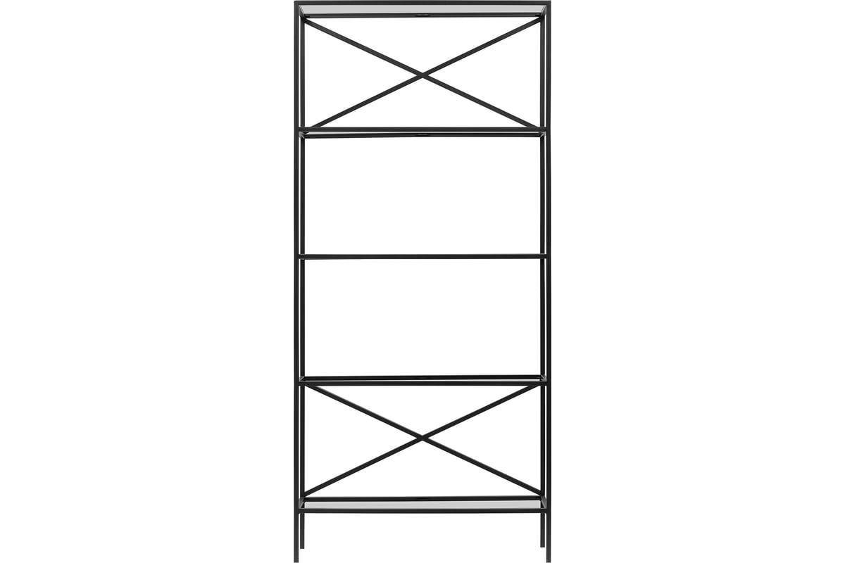Стеллаж GreenWeen KARIN-800, черный каркас, полки прозрачное стекло,  1750x800x300 KARIN-800-TRG-B - выгодная цена, отзывы, характеристики, фото  - купить в Москве и РФ