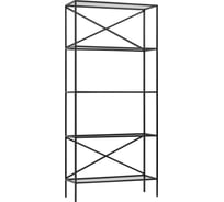 Стеллаж GreenWeen KARIN-800, черный каркас, полки прозрачное стекло, 1750x800x300 KARIN-800-TRG-B