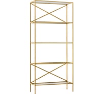 Стеллаж GreenWeen KARIN-800, золотой каркас, полки прозрачное стекло, 1750x800x300 KARIN-800-TRG-G