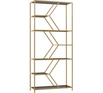 Стеллаж GreenWeen MALTA MINI, золотой каркас, полки тонированное стекло, 1750x800x300 GW-MALTA-MINI-G-G