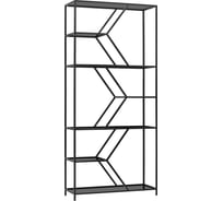 Стеллаж GreenWeen MALTA MINI, черный каркас, полки тонированное стекло, 1750x800x300 GW-MALTA-MINI-B-G