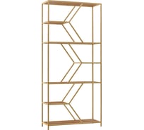 Стеллаж GreenWeen MALTA MINI, золотой каркас, полки ЛДСП Робиния, 1750x800x300 GW-MALTA-MINI-G-LD-R