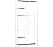 Стеллаж GreenWeen MALTA MINI, белый каркас, полки тонированное стекло, 1750x800x300 GW-MALTA-MINI-W-G