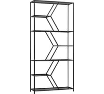 Стеллаж GreenWeen MALTA, черный каркас, полки тонированное стекло, 1920x900x300 GW-MALTA-B-G