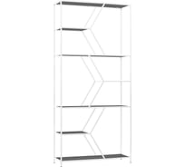 Стеллаж GreenWeen MALTA, белый каркас, полки тонированное стекло, 1920x900x300 GW-MALTA-W-G