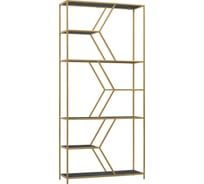 Стеллаж GreenWeen MALTA, золотой каркас, полки керамика Antracite, 1920x900x300 GW-MALTA-G-KA