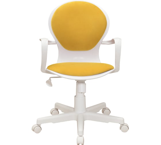 Кресло Кресловъ Bloom Pl White, ткань Maserati yellow 7КР22-BLM-0206Т-Ко