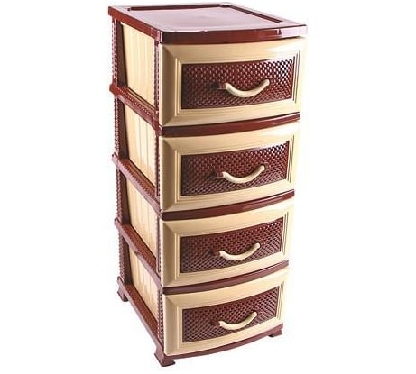 Четырехъярусный комод Росспласт ДЕЛЬФИН бежевый/коричневый ВxШxГ 950x380x470 мм 509791