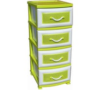 Четырехъярусный комод Росспласт ДЕЛЬФИН лимон ВxШxГ 950x380x470 мм 522983