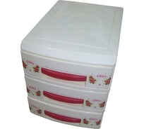 Трехъярусный мини-комод Росспласт кремовый ДЕКОР ВxШxГ 250x180x250 537938