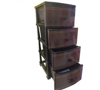 Четырехъярусный комод Росспласт ДЕКОР Кожа черный ВxШxГ 950x380x470 мм 531043