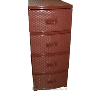 Четырехъярусный комод Росспласт ДЕКОР Ротанг коричневый ВxШxГ 950x380x470 мм 527777