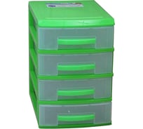 Четырехъярусный мини-комод Росспласт салатовый/прозрачный ВxШxГ 250x180x250 526715
