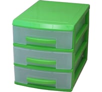 Трехъярусный мини-комод Росспласт салатовый/прозрачный ВxШxГ 200x180x250 526281