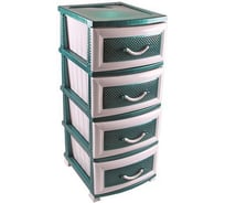 Четырехъярусный комод Росспласт ДЕЛЬФИН бирюзовый ВxШxГ 950x380x470 мм 522982