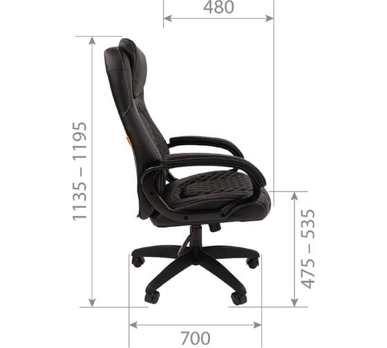 Компьютерное кресло CHAIRMAN 432 экокожа, черный 00-07014855