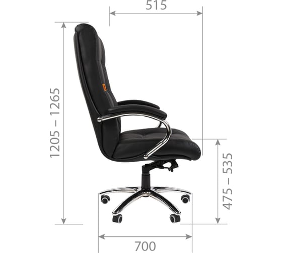 Кресло руководителя CHAIRMAN 424 кожа, черный 00-07118093