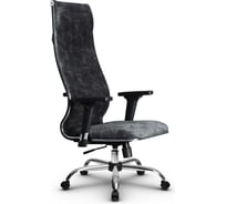 Кресло МЕТТА L 1m 42 Bravo подлокотник 200, основание 003, велюр B темно-серый z311767675