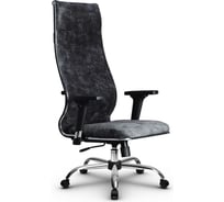 Кресло МЕТТА L 1m 42 Bravo подлокотник 300, основание 003, велюр B темно-серый z311831925