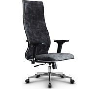 Кресло МЕТТА L 1m 42 Bravo подлокотник 300, основание 004, велюр B темно-серый z311773645