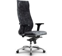 Кресло МЕТТА L 1m 42 Bravo подлокотник 300, основание 038, велюр B темно-серый z311835480