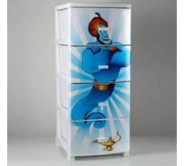 Комод РОССПЛАСТ ДЕКОР 4 ярус, Алладин, белый, 95х38х47 см 550947