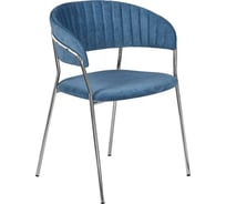Стул BRADEX turin синий вельвет с хромированными ножками FR 0861