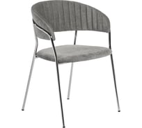 Стул BRADEX turin серый вельвет с хромированными ножками FR 0860