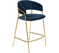 Полубарный стул BRADEX turin синий с золотыми ножками FR 0909