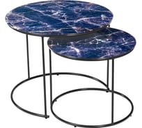 Набор кофейных столиков BRADEX tango темно-синий, с чёрными ножками, 2 шт FR 0754