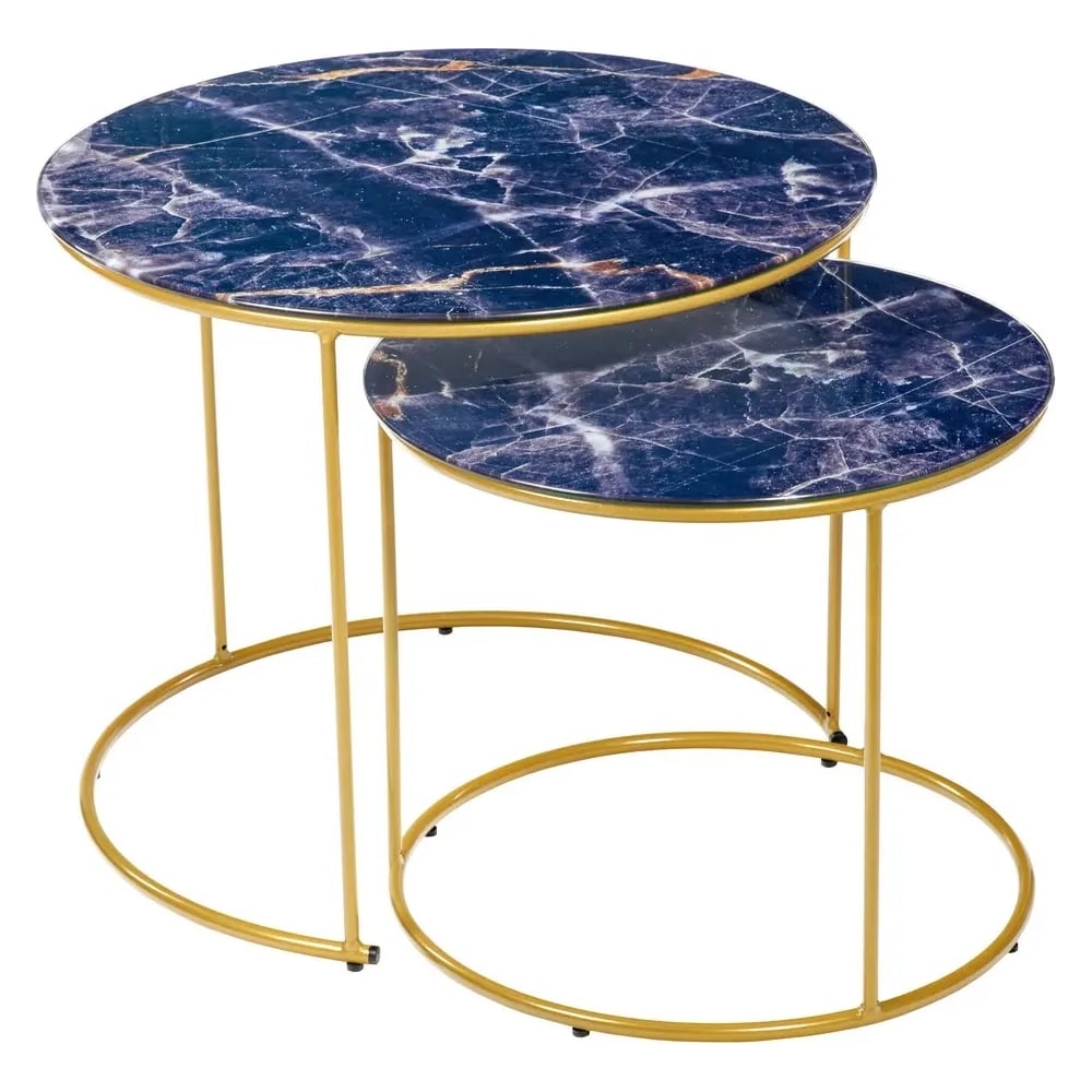 Набор кофейных столиков BRADEX tango темно-синий, с ножками матовое ...