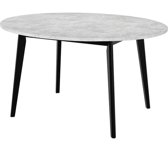 Раскладной круглый стол BRADEX oslo 110-140x110x76 см, бетон лайт, чёрный (металлический механизм) FR 0803
