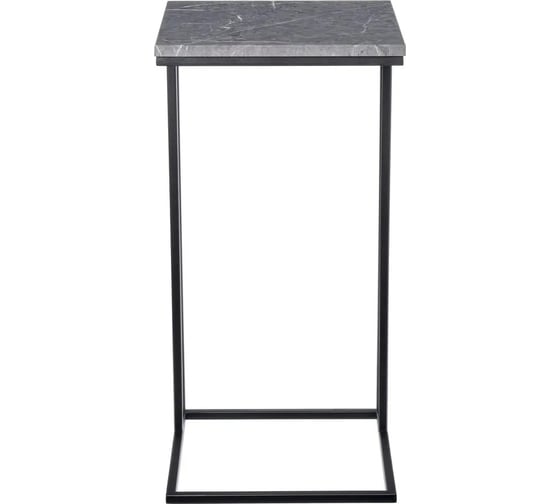 Придиванный столик BRADEX loft 35x35 см, серый мрамор, с чёрными ножками RF 0355