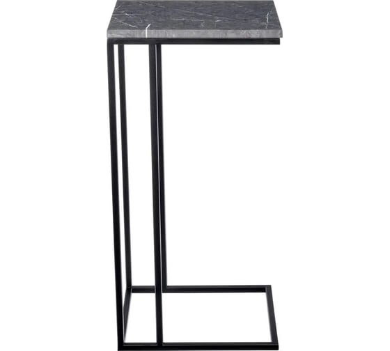 Придиванный столик BRADEX loft 35x35 см, серый мрамор, с чёрными ножками RF 0355