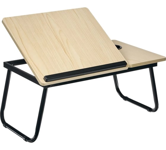 Складной стол BRADEX с подъёмной крышкой и подстаканником вита, 55x32x25 см, мдф, металл, светлое дерево, черный TD 0784