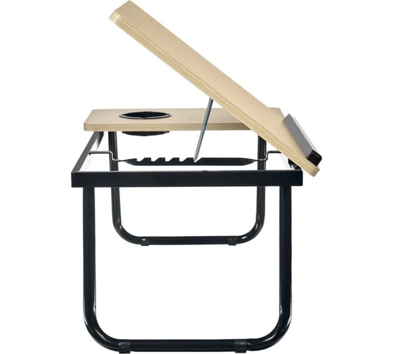Складной стол BRADEX с подъёмной крышкой и подстаканником вита, 55x32x25 см, мдф, металл, светлое дерево, черный TD 0784