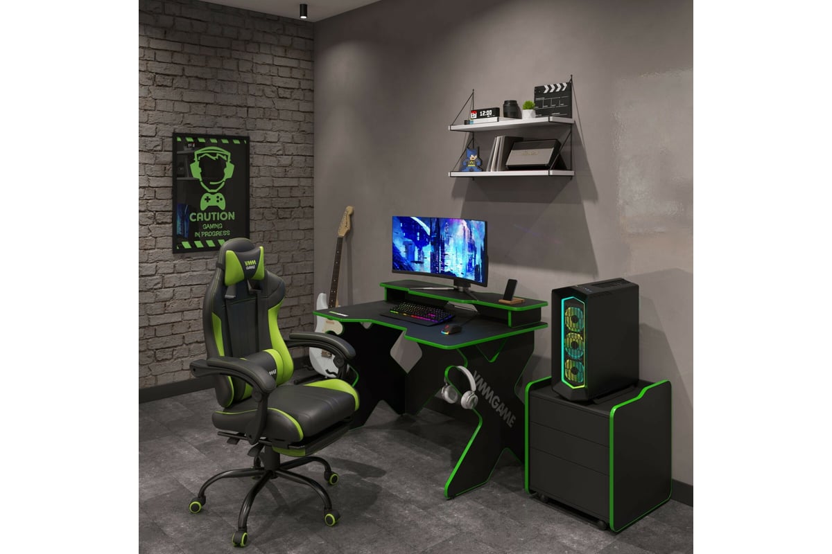 Игровой компьютерный стол VMMGame SPACE Dark Green ST-1BGN