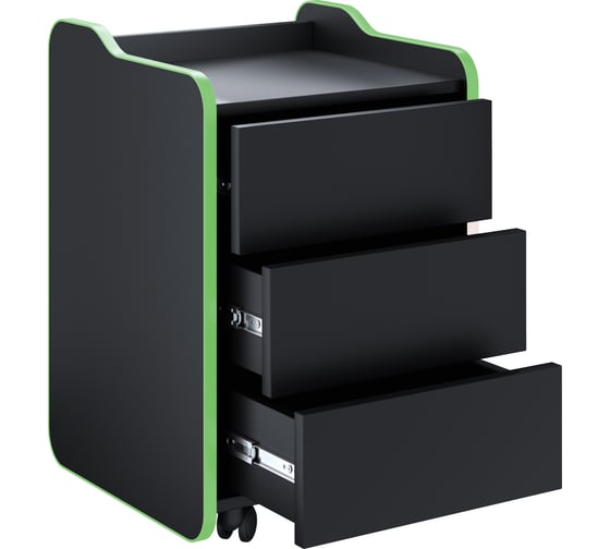 Тумба для игрового компьютерного стола VMMGame CASE 40 BLACK GREEN CS-1BKGN
