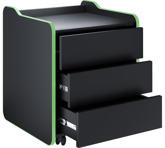 Тумба для игрового компьютерного стола VMMGame CASE 50 BLACK GREEN CS-2BKGN