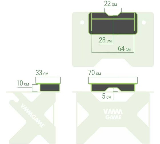 Подставка для монитора и акустической системы VMMGame BASE LIGHT BLACK BS-1WBK