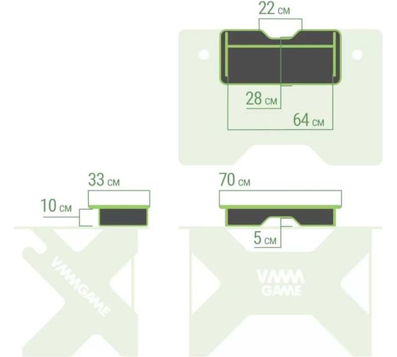 Подставка для монитора и акустической системы VMMGame BASE DARK BLACK BS-1BBK