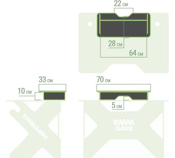 Подставка для монитора и акустической системы VMMGame BASE DARK GREEN BS-1BGN