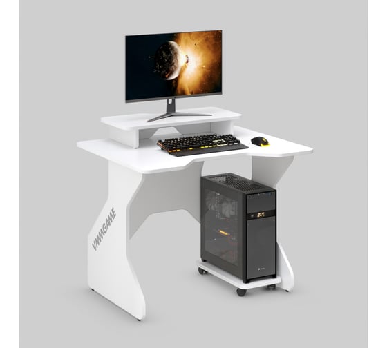 Игровой компьютерный стол VMMGame ONE LIGHT 100 WHITE TL-1-WEWE