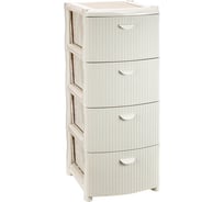 Комод IDEA ВЯЗАНИЕ 4 секции белый ротанг М 2817