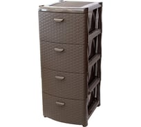 Комод IDEA РОТАНГ 4 секции коричневый ротанг М 2812