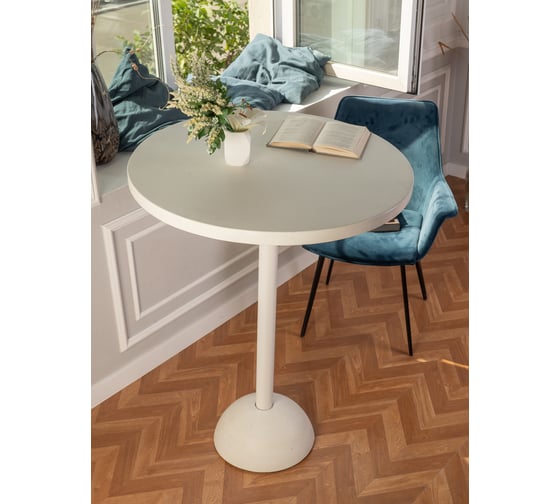 Барный стол Мелодия Света из бетона Bowl 950-700 WT+WT 000059830