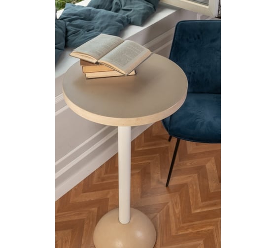 Барный стол Мелодия Света из бетона Bowl 950-500 BG+WT 000059819 1
