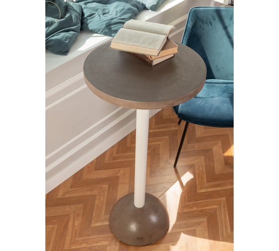 Барный стол Мелодия Света из бетона Bowl 950-500 BRN+WT 000059820 1